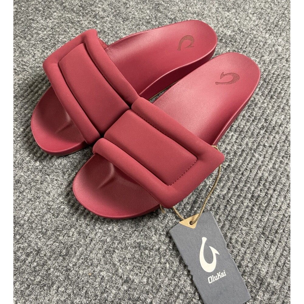 OLUKAI Sunbeam Slides Beach Sandal Women Size US 12 W Loganberry NEW